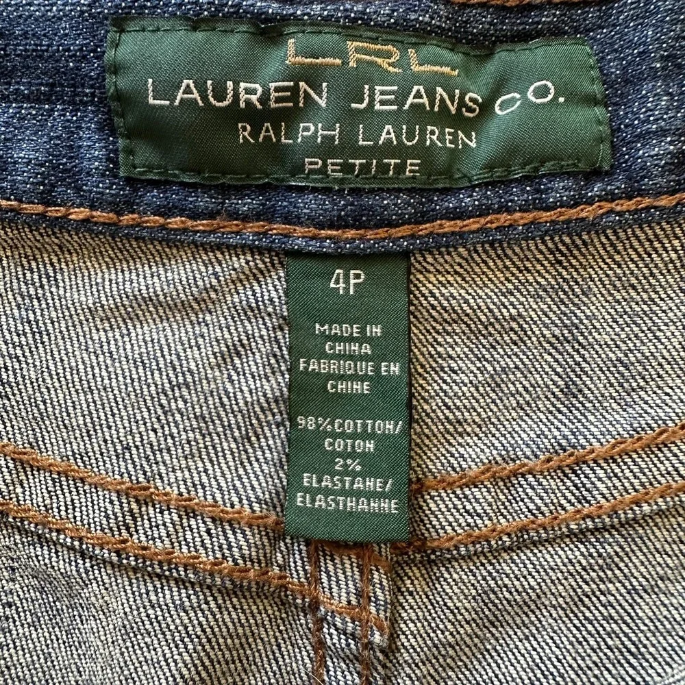 LRL‎ Lauren Jeans Co Denim Pencil Skirt Women 4P Blue Preppy 90s Y2K Timeless